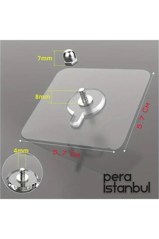 2 Adet Süper Güçlü Şeffaf Vidalı Çerçeve Askısı Resim Kancası Kendinden Yapışkanlı Şeffaf Yapışkan