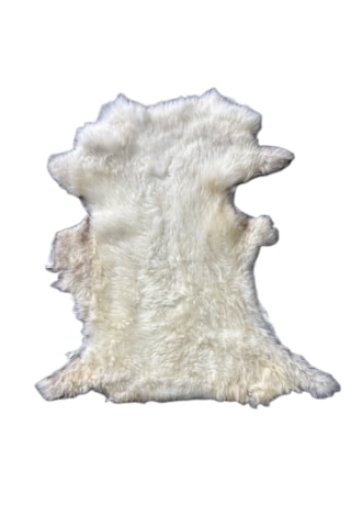 Gerçek Uzun Tüylü Koyun Postu - Naturel Uzun Tüylü Koyun Postu - Doğal Post Paspas Beyaz