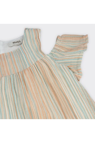 Kız Çocuk Çizgi Desenli Elbise 2411gk26069-4360 001