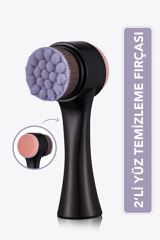 Flormar Ergonomik Saplı İkili Yüz Temizleme Fırçası - Face Cleansing Brush - 024 - 8690604597895