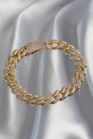 Vip Seri Gurmet Zirkon Taşlı Bileklik Gold Renk Çok Renkli