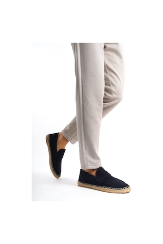 Mubiano Hakiki Deri Summer Erkek Jüt Taban Lacivert Süet Espadril & Loafer -mssr1274-lcv Lacivert