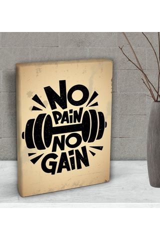 Bk Gift No Pain No Gain Tasarımlı Dekoratif Mini Kanvas Tablo 15X (506660958)