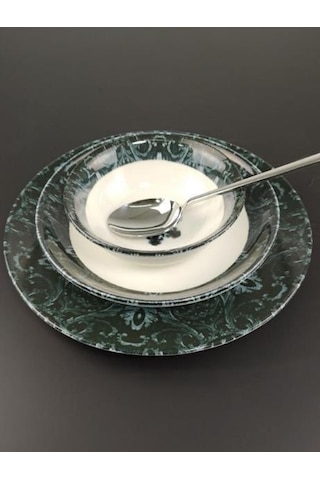 Cooker Dijital Baskılı 24 Parça Porselen Yemek Takımı CKR4021