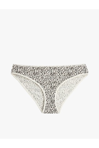 Koton Kurdele Baskılı Rahat Kalıp Leopar Desenli Pamuklu 3'lü Brief Külot Seti Siyah Desenli 6wlk30075mk Siyah Desenli