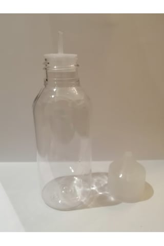 100ml Şeffaf Gorilla Şişe Beyaz Kapak, Plastik Şişe, Boş Şişe, Likit Şişesi, 100 Adet Şeffaf