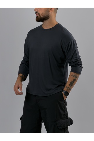 Cocopelli Antrasit Bisiklet Yaka Basic Erkek Sweatshirt Coc3548