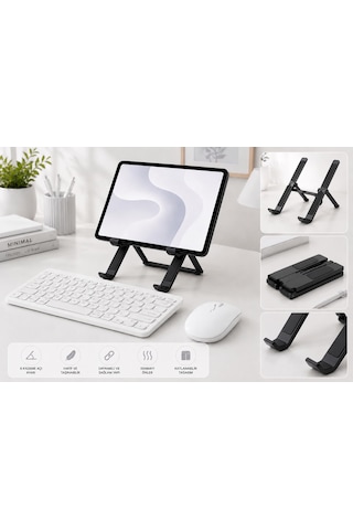 Samsung Galaxy Tab S10 Lite Sm-x400 Uyumlu Ergonomik Tablet Çalışma Seti Stand+klavye+mouse Diğer