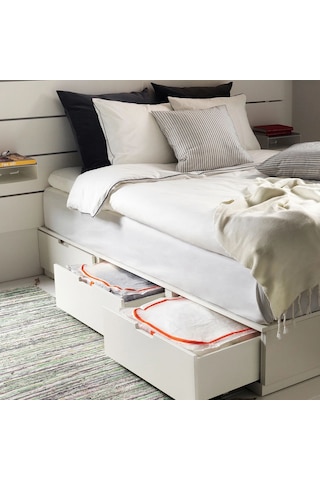 Ikea Parkla Saklama Hurcu 55 X 49 X 19 Cm Beyaz - Turuncu