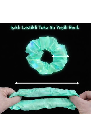 Mint Yeşili Renk Led Işıklı Lastikli Saç Tokası Çok Renkli