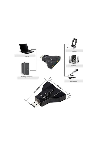 Wozlo 7.1 Virtual Sound 3D Usb Ses Kartı