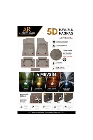 Nissan Navara 2018 Model Uyumlu Enerji Gri 5d Havuzlu Paspas Yumuşak Kaymaz Taban