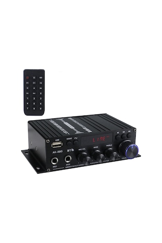 Xindoker Ak-390 Ev/araç Mini Bluetooth Güçlendirici - 40wx2, Usb/fm Radyo, Çift Mikrofon Girişi, Işıklı Sayısal Ekran