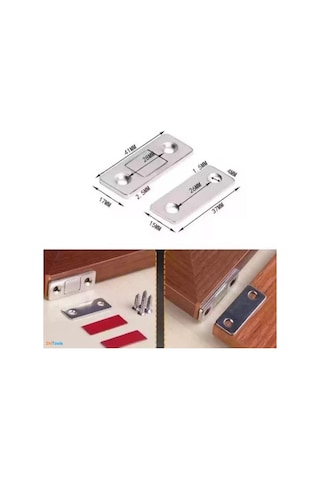 Zhltools 2 Çift Çok Amaçlı Kapı Kapak Dolap Çekmece Mobilya Durdurucu Kapatıcı Mıknatıslar Gümüş