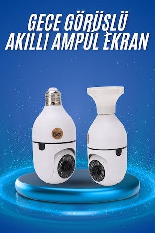 Gece Görüşlü Akıllı Dönebilen Ev Kamerası Ampül Kamera Tkdytgs0gdehgw63p8d