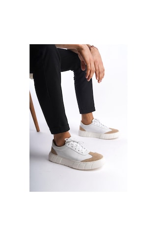 Mubiano Hakiki Deri Erkek Spor Ayakkabı & Sneaker Nude/beyaz -mbkry506-nb Nude/beyaz