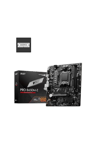 Msı Pro B650m-e Ddr5 6800mhz 1xvga 1xhdmı 1xm.2 Usb 3.2 Matx Am5 Amd Am5 9000/8000/7000 Serileri İle Uyumlu