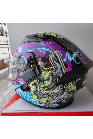 Rhkc Çene Açılır Kask Vizörlü Bıg Monster Xl Çok Renkli