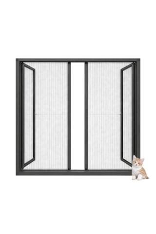 Akordiyon Duble Kapı Kedi Sinekliği En:0-140 Cm X Boy:0-240 Cm Demir, Ahşap, Pimapen Alüminyum Uyumlu Çok Renkli
