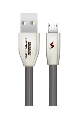 Mey İthalat S53 Led Işıklı Micro Usb Kablo 1m 3a - Siyah Standart