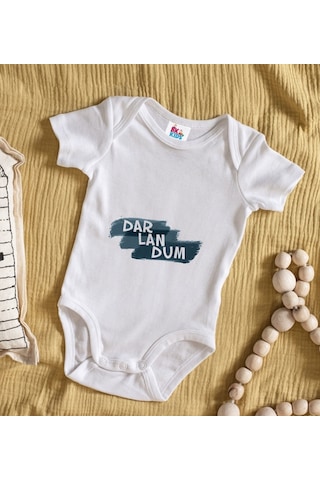 Bk Kids Darlandum Tasarımlı Beyaz Bebek Body Zıbın-1 Çok Renkli