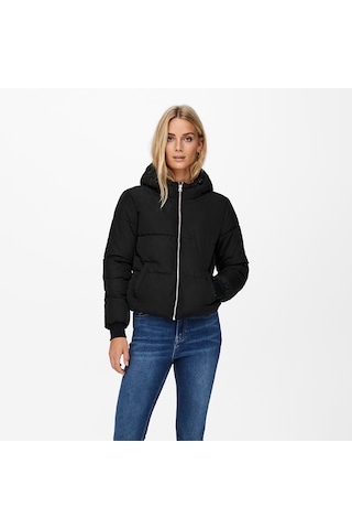 Jacqueline De Yong Newerica Life Short Kadın Siyah Kapüşonlu Ceket Siyah