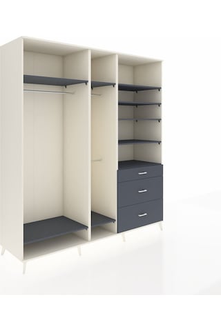 Kronos Dolap 9 Raflı 3 Çekmeceli 3 Askılı 220x59x243 Aytaşı-antrasit/antrasit Antrasıt/antrasıt