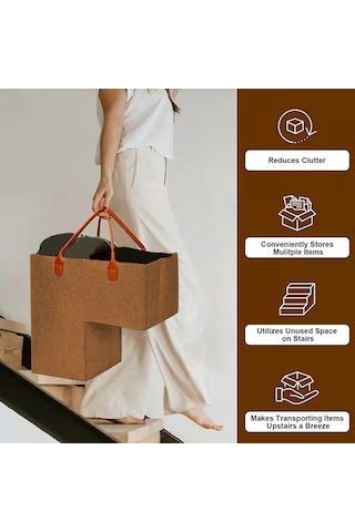 Suntek Merdiven Organizatör Sepet Ahşap Merdivenler Kahverengi Kahverengi