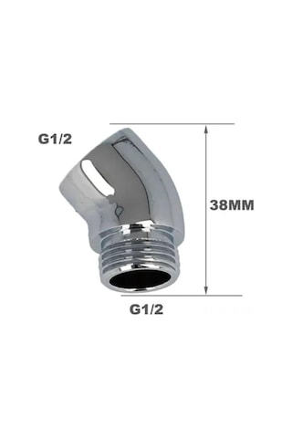 Ranyeek Bakır Duş Başlığı Adaptörü 130 Derece Açıyla 360 Döner G 1/2" Bağlantı, Kolay Kurulum, Akış-presürü Kısıtlamaz