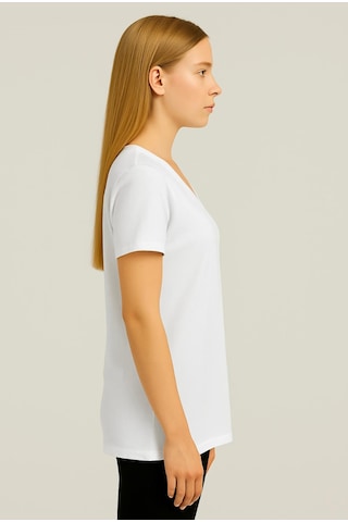 Axxel Kadın Beyaz Kısa Kollu Oversize T-shirt-d804-k Beyaz