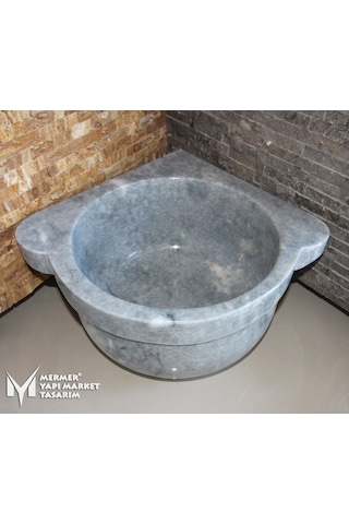 Afyon Gri Mermer Düz Köşe Kurna