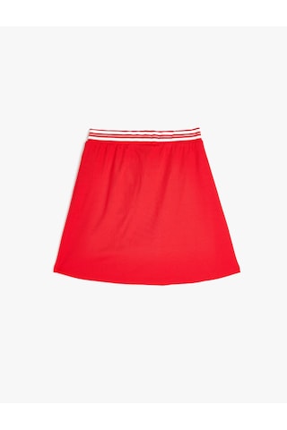 Koton Mini Şort Etek Pileli Beli Lastikli Kırmızı 5skg70012ak Kırmızı