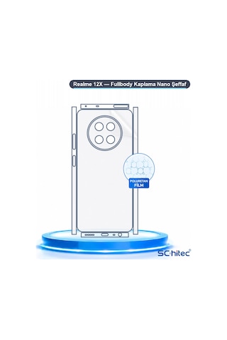 Realme 12x Uyumlu Fullbody Arka Kaplama Hidrojel Koruyucu Film
