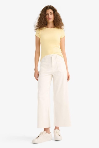 Defacto Slim Fit Dar Kesim Bisiklet Yaka Basic Düz Kısa Kollu Tişört F7768ax25auyl252 Sari