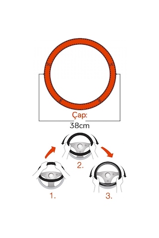 Direksiyon Kılıfı 38 CM Geçmeli Parlak Mavi Renk GLZ02408924