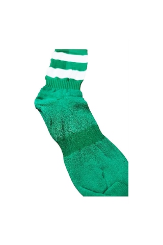 K18 Yeşil Beyaz Parçalı Futbol Tozluğu Yeşil - Beyaz