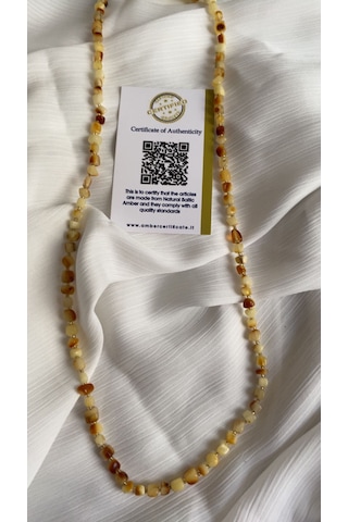 Yetişkin Kehribar Kolye Sarı