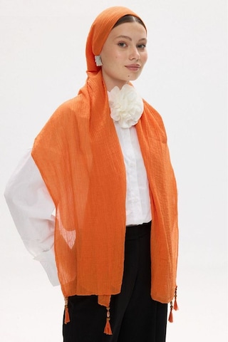 Fenza Scarf Freya Müslin Püsküllü Bürümcük Pamuklu Şal Turuncu