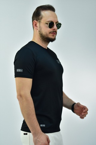 Escetic Erkek Siyah Füme Slim Fit T-Shirt-3284