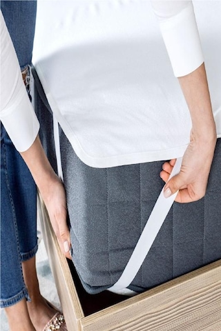 Altın Karma Sıvı Geçirmez Pamuk Alez 200x220 Cm Çift Kişilik Beyaz