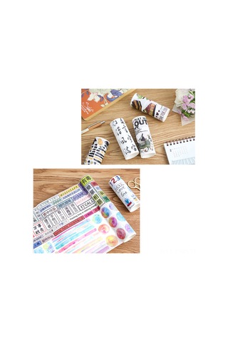 Samdoo El Yapımı Washi Bant - Günlük, Albüm Ve Defter Süsleme İçin 14 Farklı Desen Seçeneği