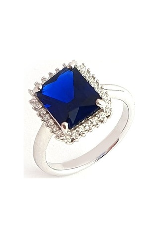 Sky Diamond Blue Creative Sapphire 925 Ayar Gümüş Lüks Yüzük 16 (524026549)