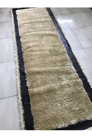 Saray Halı Simli Deri 100X300 Sarı Derili Simli Yolluk 3 Metre !