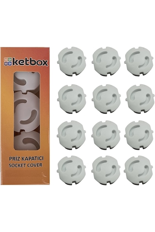 Ketbox Priz Kapatıcı Koruyucu Çocuk Bebek Güvenlik Emniyet 12 Adet