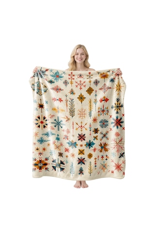 Noel Fral Küçük Battaniye Festival Atmosferi Pratik Kullanım-mt-flr-228 75 100 Yeşil