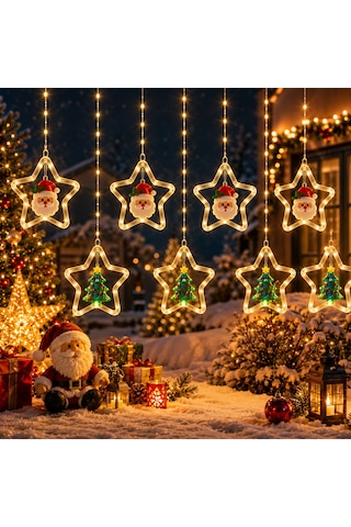 Yüksek Kalite 3.20 Metre Gün Işığı Noel Salkım Led Işık 10 Dal Yıldızlı Noel Baba Çam Ağacı Figürlü Diğer