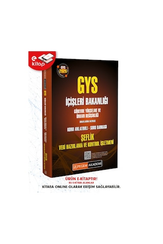 2026 Gys İçişleri Bakanlığı Görevde Yükselme Ve Ünvan Değişikliği Sınavlarına Hazırlık Konu Anlatımlı Soru Bankası Şeflik Veri Hazırlama Ve Kontrol İşletmeni E-kitap