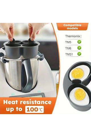 Elmpaly Thermomix Tm5 Tm6 Uyumlu 4lü Yumurta Pişirici Gri 1 Adet Gıda Sertifikalı