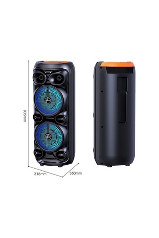 Abs-8207 D28 Rgb Işıklı Mikrofonlu Kumandalı Usb/tf/bt/fm/aux Bluetooth Hoparlör Siyah-1555