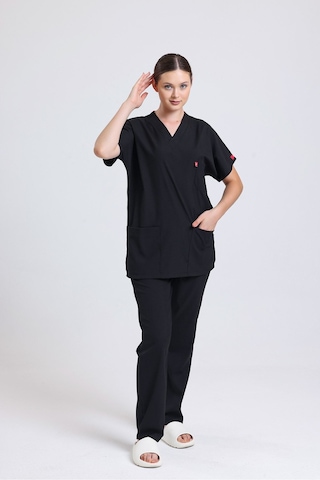 Doktor, Hemşire Forması, Cerrahi Nöbet Takımı, Likralı Üniforma Unisex Sağlıkçı Üniforma, Scrubs Beyaz